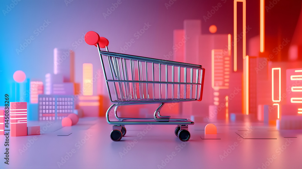 Poster e-commerce metrics futuristic background for online retail analytics. dynamic data visualization, ch