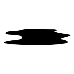 Black Silhouette of an Irregular Shape Isolated on a White Background