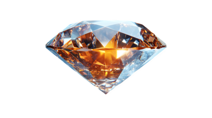 Diamond gemstone icon, realistic 3D rendering, isolated on white background
