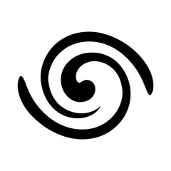 Fototapeta premium Black Whirlpool Graphic Image with a Spiraling Pattern on White Background