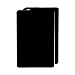 Two stacked black folders side by side on a white background