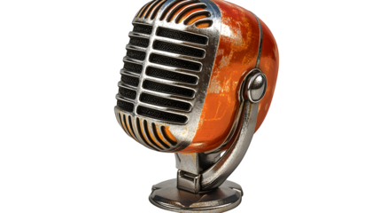 3D microphone icon in plastic style, representing audio recording or podcast, isolated on white background