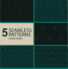 A luxury tulip floral seamless pattern bundle perfect for elegant packaging, luxury textiles, wallpaper designs, and sophisticated wedding or invitation cards.