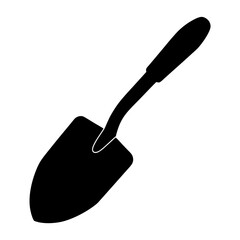 Silhouette of a gardening trowel, a simple and essential tool illustration