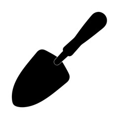 Silhouette of a Hand Trowel, a Small Garden Tool for Planting