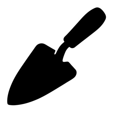 black trowel gardening tool silhouette clip art preview