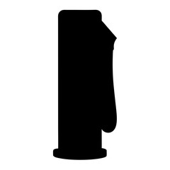 Black silhouette of a fuel pump isolated on a white background