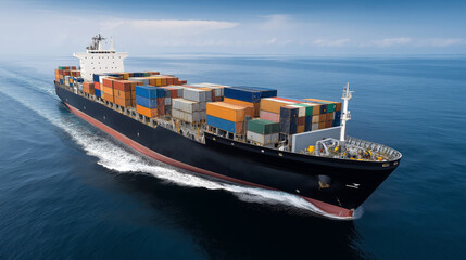 Container Ship Cargo Vessel Ocean Freight Global Trade Maritime Transport