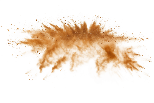  beige color powder pulver explosion isolated on white background PNG
