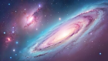 Fototapeta premium Vibrant Galaxy Illustration - Dreamy Cosmic Scene for Sci-Fi Artwork