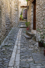 Narrow alley in the historic town of Berat.