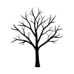 Obraz premium Bare Tree Branches in Pale Silhouette Style