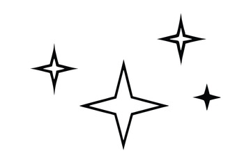 stars golden shiny vector icon 