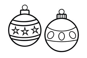 set of christmas decorations vector icon