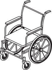 wheelchair isolated on white background
