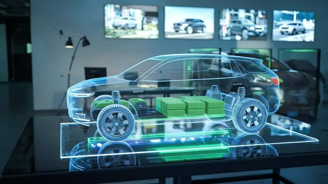 รถยนต์ไฟฟ้า Holographic ในโชว์รูม