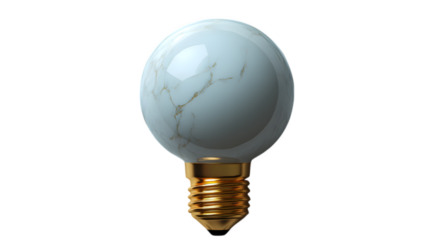 Light bulb idea icon, 3D realistic rendering top view, isolated on white background