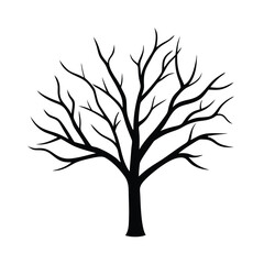 Fototapeta premium Bare Tree Branches on Muted Pale Vector Icon