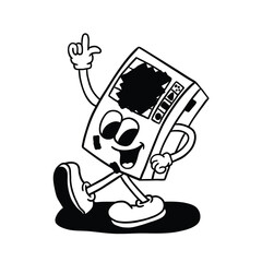vending machine cartoon retro illustration
