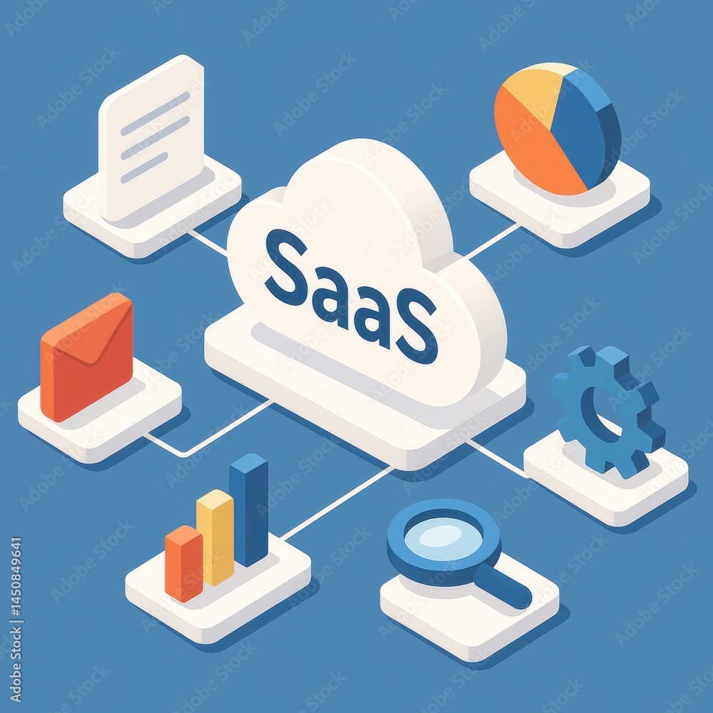 Poster saas software as a service cloud technology solutions