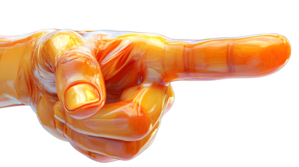 Offensive middle finger hand gesture, 3D rendering, cartoon plastic style icon, isolated on white background