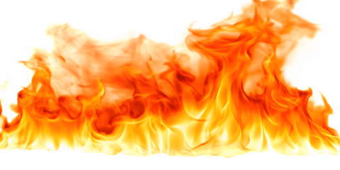 fire and flames isolated on white background PNG