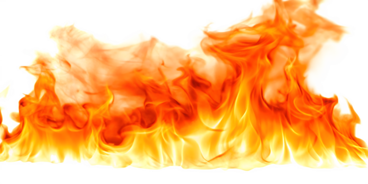 fire and flames isolated on white background PNG
