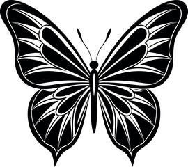 Gradient Filled Butterfly Vector Smooth Flow Of C
