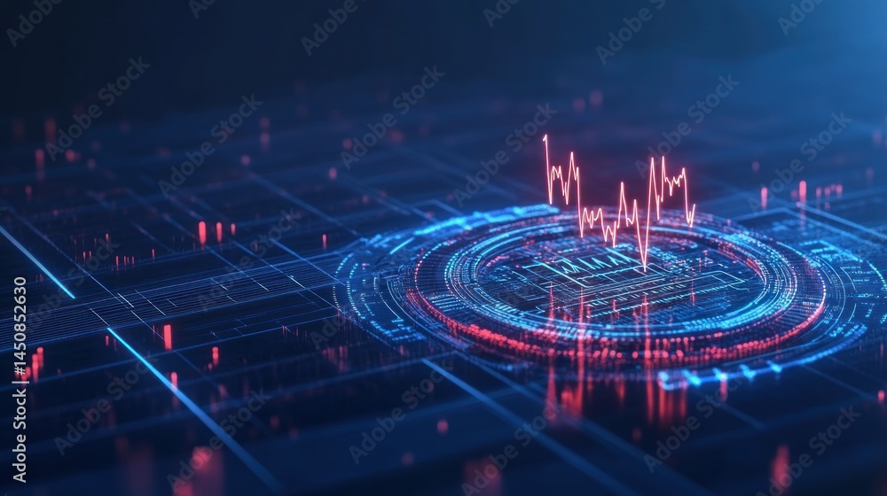 Poster digital stock chart analysis data visualization