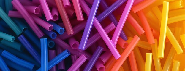 Fototapeta premium Colorful straws background texture