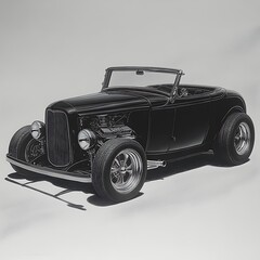 Black Hot Rod Car Illustration