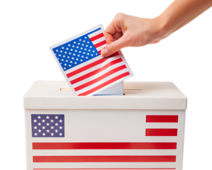 ballot box with the flag of usa