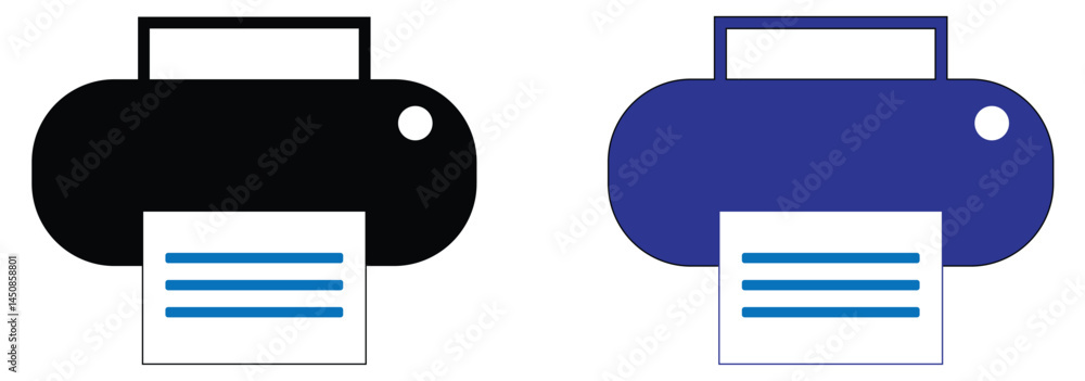 Poster print icon vector. printer icon vector. printing icon set vector