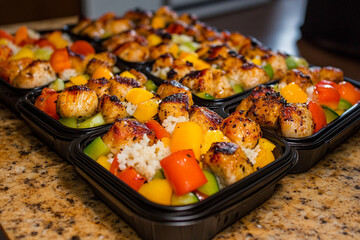 Meal prepping using balanced nutrition containers for healthy eating designed for quick access to meals