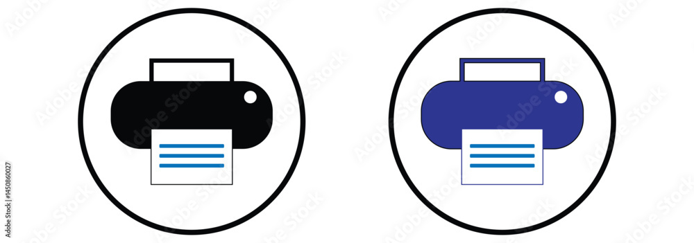 Poster print icon vector. printer icon vector. printing icon set vector