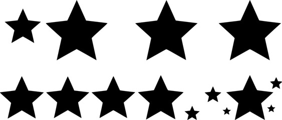 Fototapeta premium Silhouette star icon, for rating, likes, approvals. Star silhouette for ui and ux design and button. Isolated on white background. Vector graphics