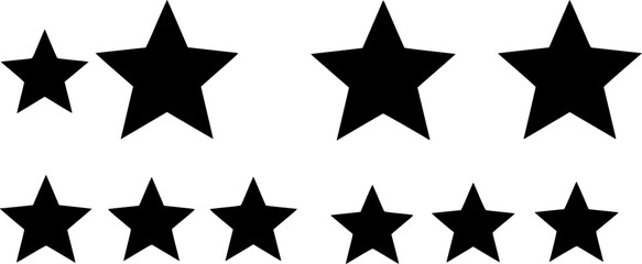 Fototapeta premium Silhouette star icon, for rating, likes, approvals. Star silhouette for ui and ux design and button. Isolated on white background. Vector graphics