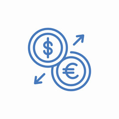 currency exchange icon sign vector
