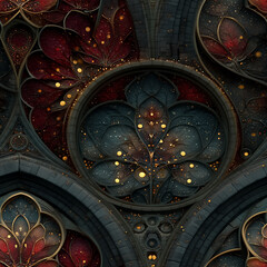 Seamless black and gold seamless pattern tiles. 