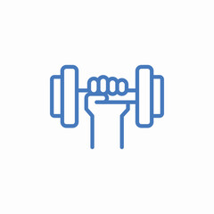 dumbbell weight lifting icon sign vector