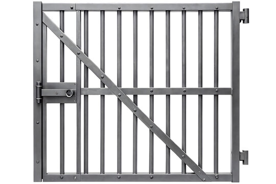 metal prison gate isolated on white background PNG