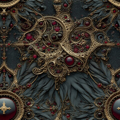 Seamless black and gold seamless pattern tiles. 