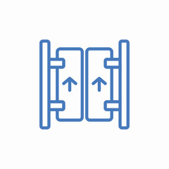 sliding door icon sign vector