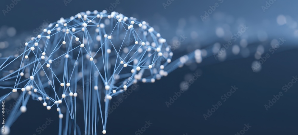 Poster the concept of a digital brain hologram hud is fueled by ai and machine deep learning, representing 