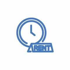 time based rent icon sign vector
