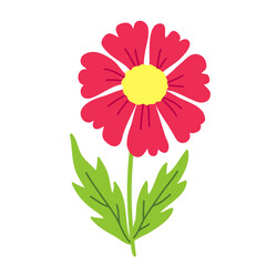 Simple vector flower illustration on transparent background
