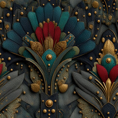 Art deco, art nouveau seamless patterns 
