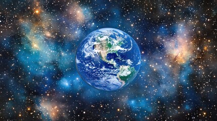 Fototapeta premium Earth in Space Cosmic View