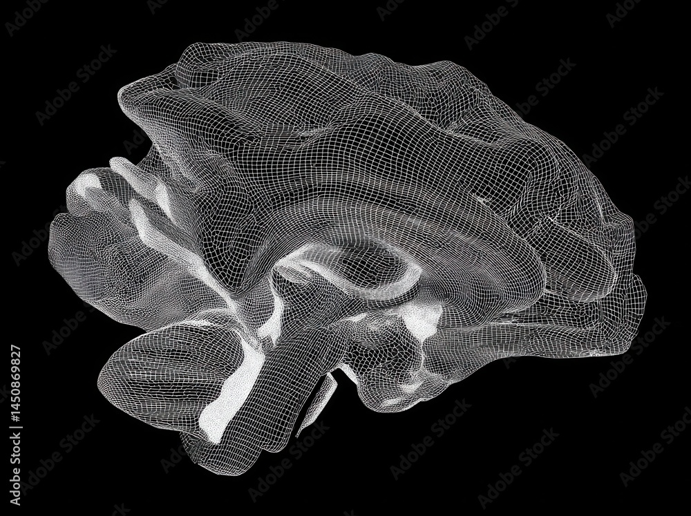 Poster the human brain's digital data and network connection are depicted in a 3d abstract illustration on 