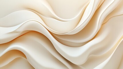 Obraz premium Abstract flowing waves in soft, creamy white tones. Elegant and minimalist design with smooth curves and a sense of gentle movement